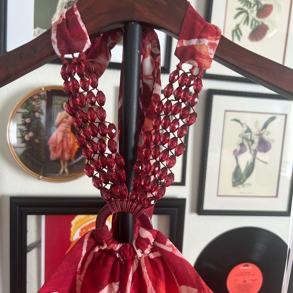 Y2K Rabbit Rabbit Rabbit Beaded Halter Top Dress - Picture 4 of 11